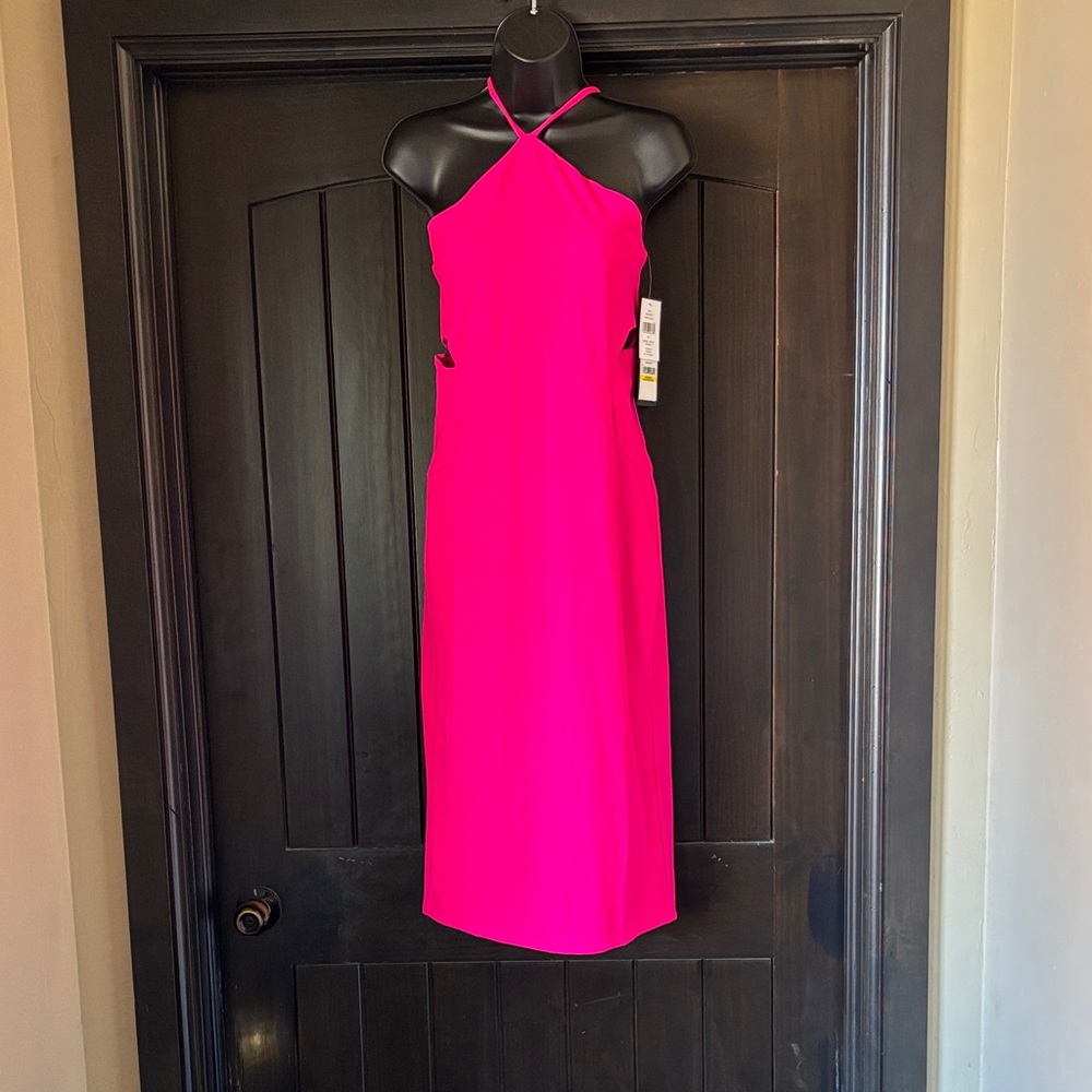 RACHEL Rachel Roy Vibrant Pink Midi Dress